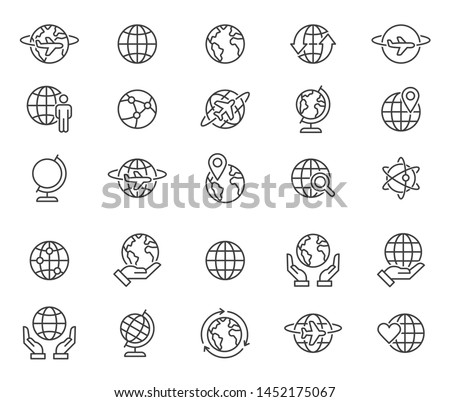 Simple set of globe related outline icons. Elements for mobile concept and web apps. Thin line vector icons for website design and development, app development. Premium pack Royalty-Free Stock Photo #1452175067