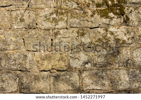 
old wild stonework mossy wall