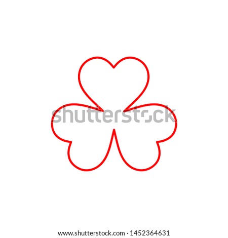 Flat minimal three leaf clover icon. Simple raster three leaf clover icon. Isolated three leaf clover icon for various projects.