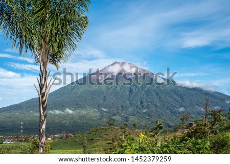 Gunung Kerinci volcano, highest mountain in Sumatra Royalty-Free Stock Photo #1452379259