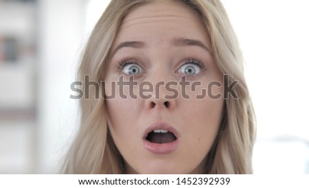 Close Up of Wondering Woman Face, Shock