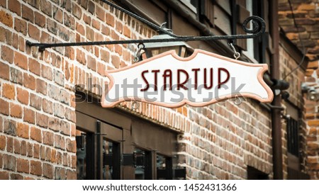 Street Sign the Direction Way to Startup