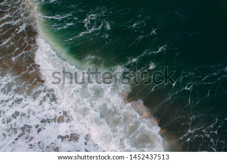 aerial view of sea waves water texture background