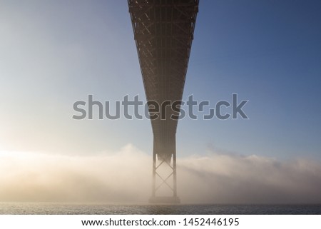 Tagus River in a foggy morning