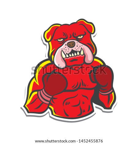 illustration of bulldog boxer sticker