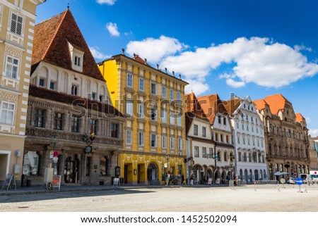 Center of Steyr - a town in Austria. Steyr and Enns rivers. Royalty-Free Stock Photo #1452502094