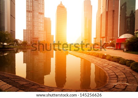 the modern building of the lujiazui financial centre in shanghai china