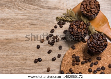 Coffee bean with woods background organic 