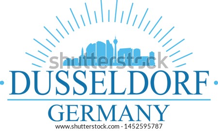 Dusseldorf Germany. Banner Design. City Skyline. Silhouette Vector. Famous Monuments.