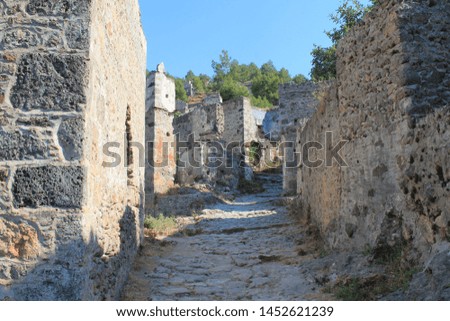 A very beautiful ancient ghost town Kaya in Fethiye