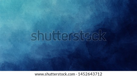 Abstract blue watercolor gradient paint grunge texture background.