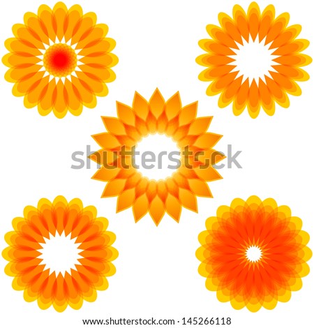beautiful sunflower icon, abstract natural flower background