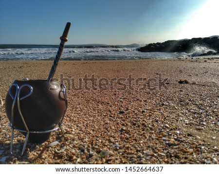 Drinking mate at the beach