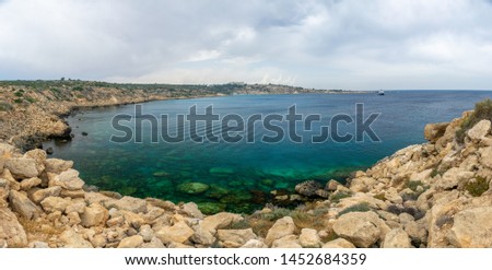Transparent water along the azure coast of the Mediterranean Sea.