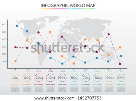 Vector world map and info graphics elements ,Vector illustration