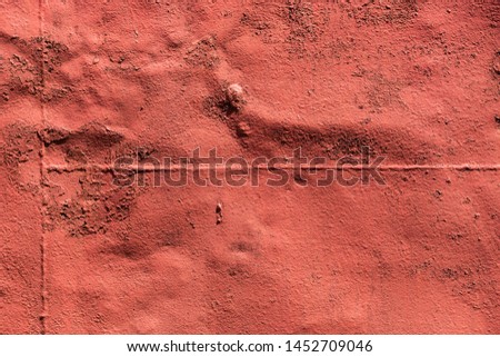 Old grunge red metal texture background. Ruined sheet metal.