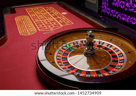 game roulette and red table in card games
