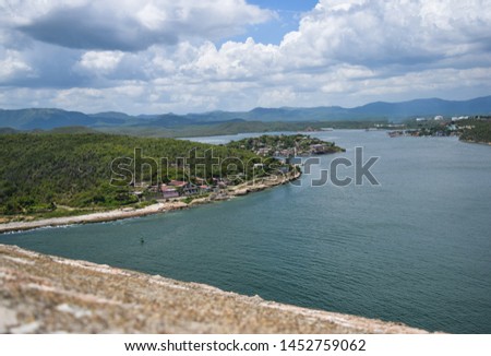 Ancient fortress. Caribbean sea. Central America