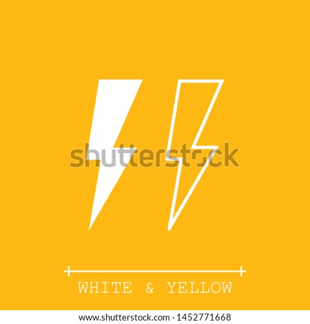Thunder and lightning icon in trendy design style. Vector graphic illustration. Sign of charging and energy.