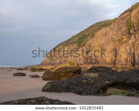 Pendine Sands, Camarthenshire, Wales, UK June 26, 2019  View of the scenic coastline of West Wales at Pendine Sands.