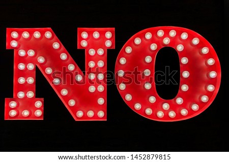 
Red retro illuminated sign with ampoules (NO)
