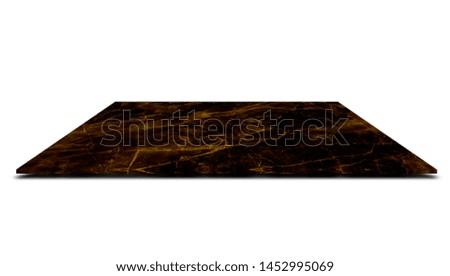 Black marble counter Isolated on white background