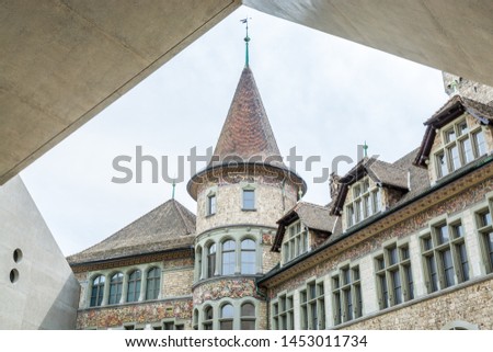 Main building of the Swiss National Museum in Zurich (German: Landesmuseum)