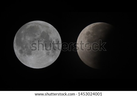 Full moon and moon eclipse in 2019 JUL 17
