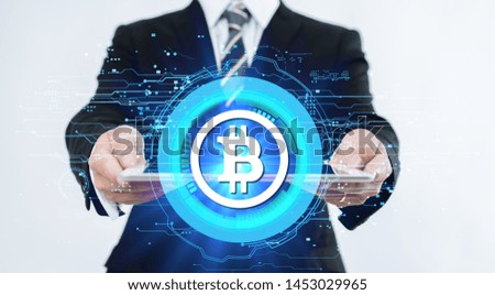 Bitcoin Cryptocurrency Digital Bit Coin BTC Currency Technology Concept