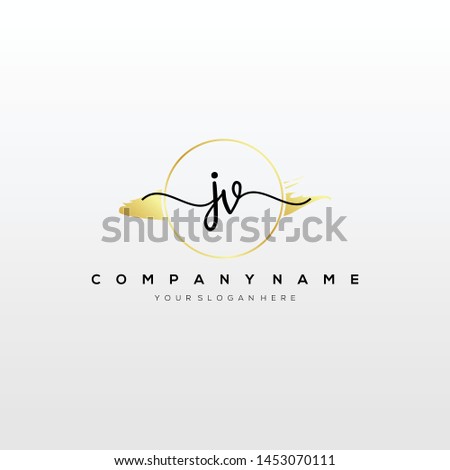 JV handwriting initial logo template vector.