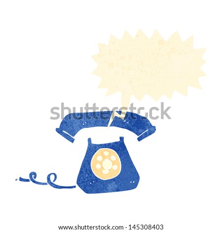 retro cartoon ringing telephone