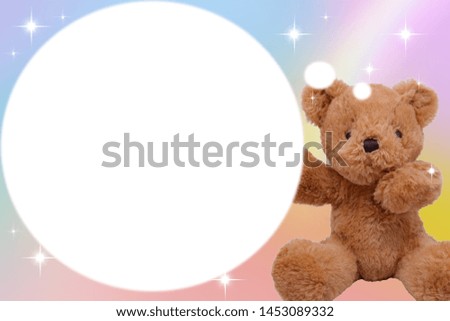 teddy bear background,Arrival card with place for your text