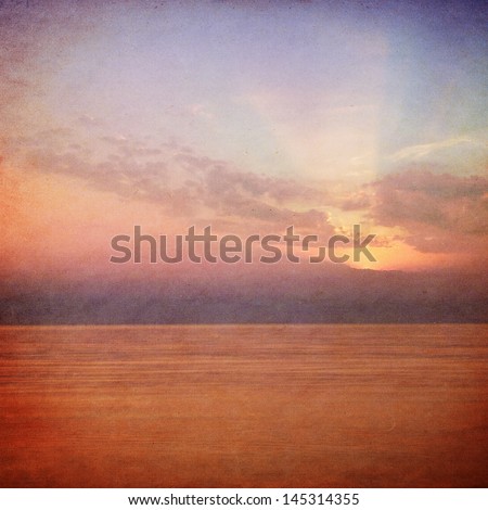 sea sunset - retro style picture