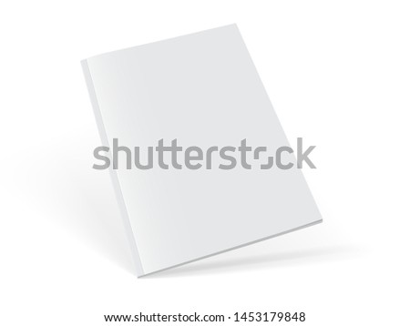 white magazine on white background mock up vector Royalty-Free Stock Photo #1453179848