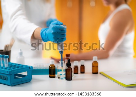 Allergy Test- Skin Prick Allergy Testing for Possible Allergens Royalty-Free Stock Photo #1453183568