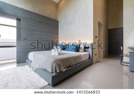 Interior design in modern bedroom