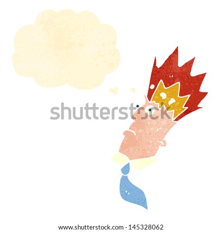 retro cartoon man with exploding head