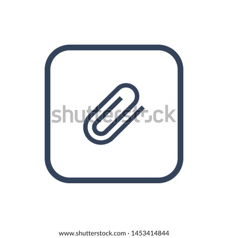 Flat paperclip icon for applications, public places and web sites. Vector illustration