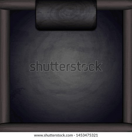 Blank black chalkboard blackboard background. Vector illustration