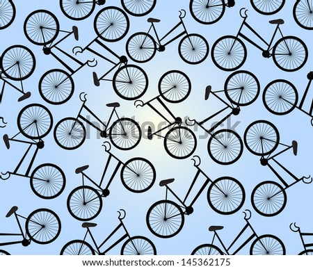 Cute seamless pattern with bikes. You can use any color of background.