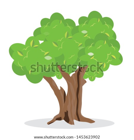 The art tree isolated on the white background.