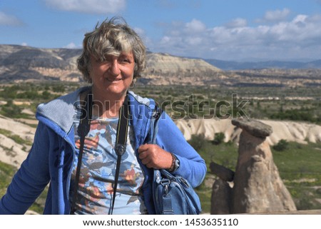 Adult tourist visit Cappadocia, Turkey