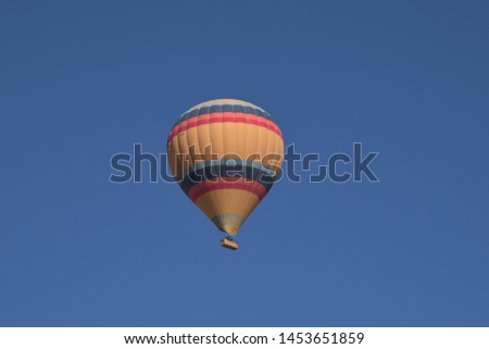Colorful hot air balloons flying