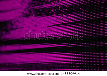 Dark pink Glitch Matrix Burned effect RGB LED Pixel Pitch - Color Mixing LEDS. Perspective view SMD Technology Screen Display