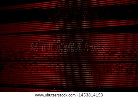 Red Dots Glitch Burned effect RGB LED Pixel Pitch - Color Mixing LEDS. Perspective view SMD Technology Screen Display
