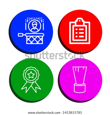 Set of personal icons such as Headhunting, Medical record, Badge, Shaving brush , personal