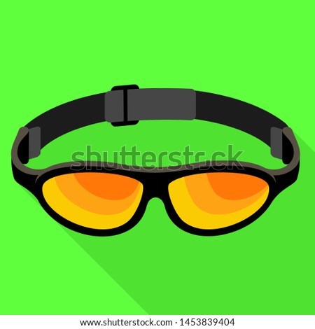 Rafting goggles icon. Flat illustration of rafting goggles icon for web design