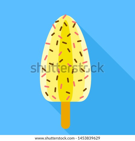 Yellow popsicle icon. Flat illustration of yellow popsicle icon for web design