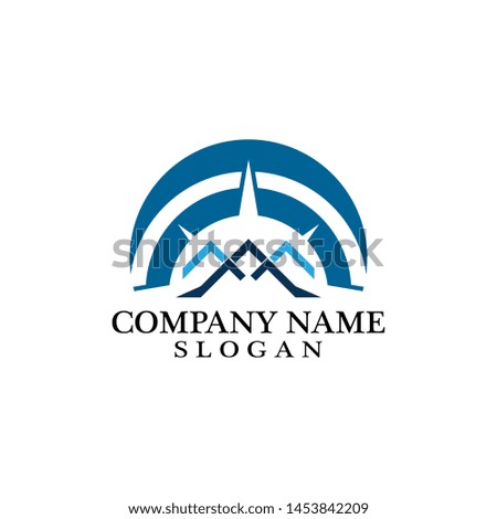 Mountain adventure logo design. Compass icon symbol
