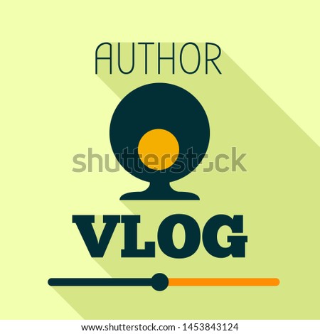 Author vlog logo. Flat illustration of author vlog logo for web design